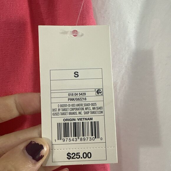 A New Day Coral Linen Wide Leg Pull On Drawstring Pants Womens Size S Beach - Picture 10 of 14